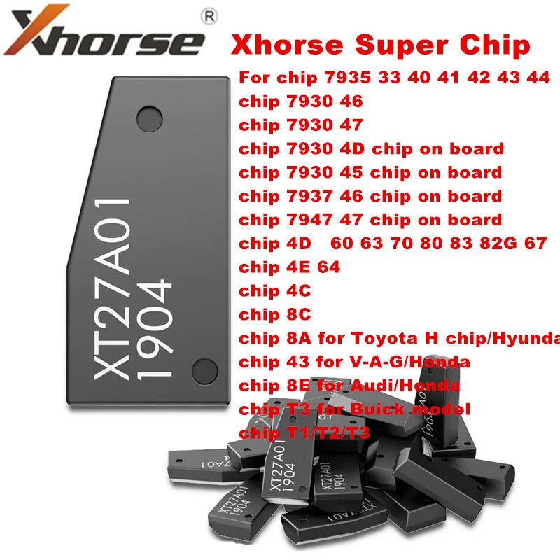 Xhorse VVDI Super Chip XT27A01 XT27A66 Transponder for ID46/40/43/4D/8C/8A/T3/47 for VVDI2 VVDI Key