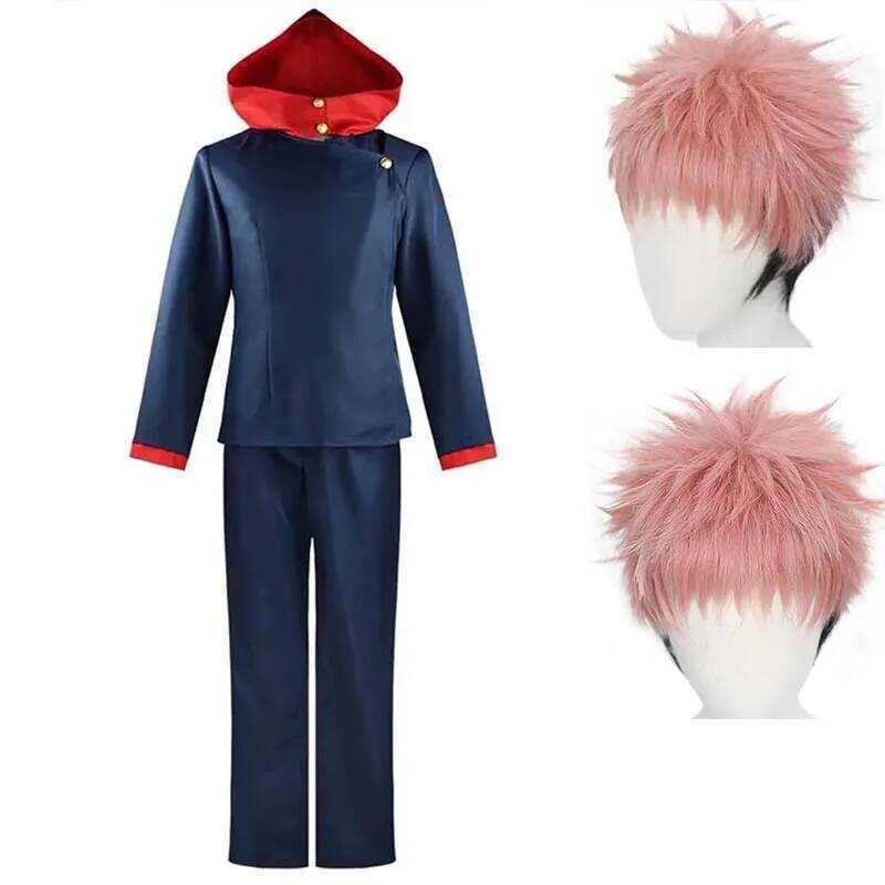 C Anime Tokyo Itadori Yuji Cosplay Costume With Hooded Pants For Halloween Outfit School Carnival U