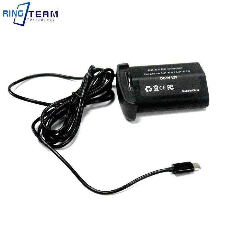 ▥ Lp-E4/E19 Dummy แบตเตอรี่ Dr-E4 To ประเภท-C สำหรับกล้อง Canon EOS 1D CX Markiii IV 1Dx 1D3 1D