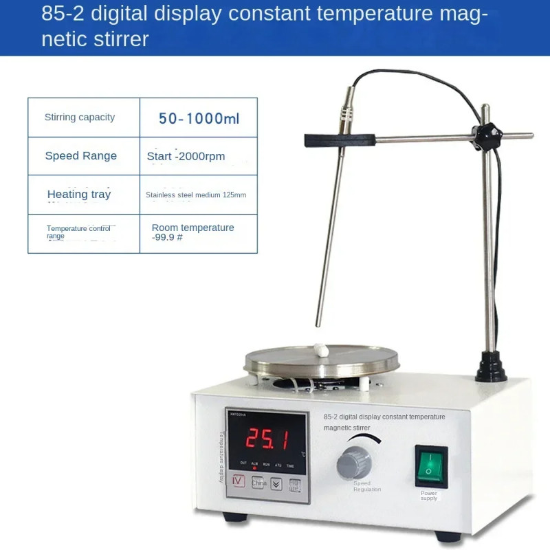 85-2 Laboratory Magnetic Stirrer Heating Plate Digital Display 2200rpm Adjustable Churn Stir Machin