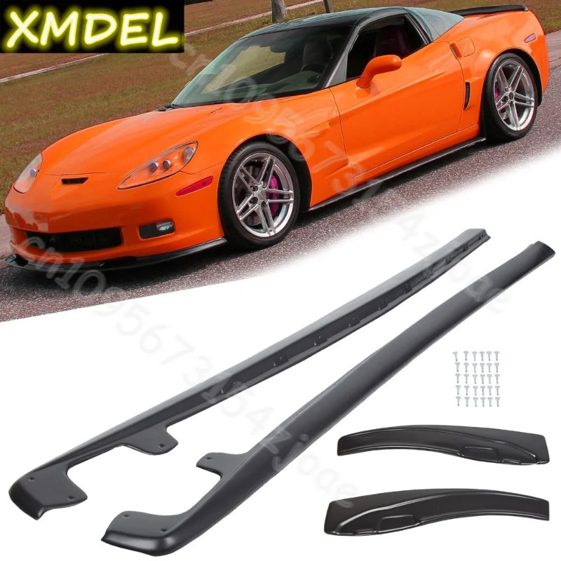 For 05-13 Corvette C6 Z06 Wide Body Model ZR1 Style ABS Side Skirts Rocker Panel Only applicable to
