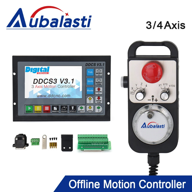 Aubalasti Mach3 Offline Motion Controller DDCS V3.1 Support 3axis 4axis USB CNC Controller Interfac