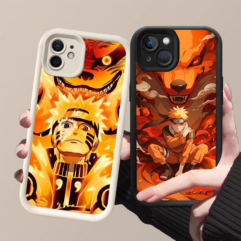 DK-90 Naruto ultimate Kill move Silicone Casing สีดําและสีขาวสําหรับ iPhone 13 11 12 Mini Pro Max