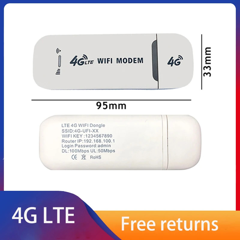 4G LTE USB 150Mbps Modem Stick Portable Wireless WiFi Adapter 4G Card Router for Home Office 4G USB