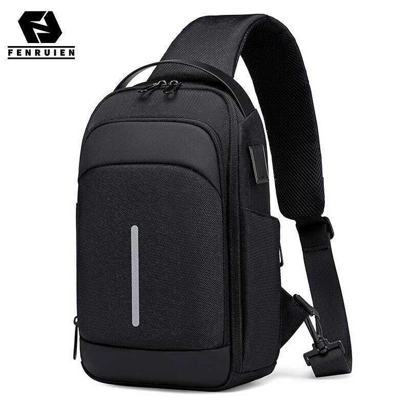 C Fenruien Men's Shoulder Multifunction Anti-Theft Waterproof Male Crossbody Casual Short Trip Ches
