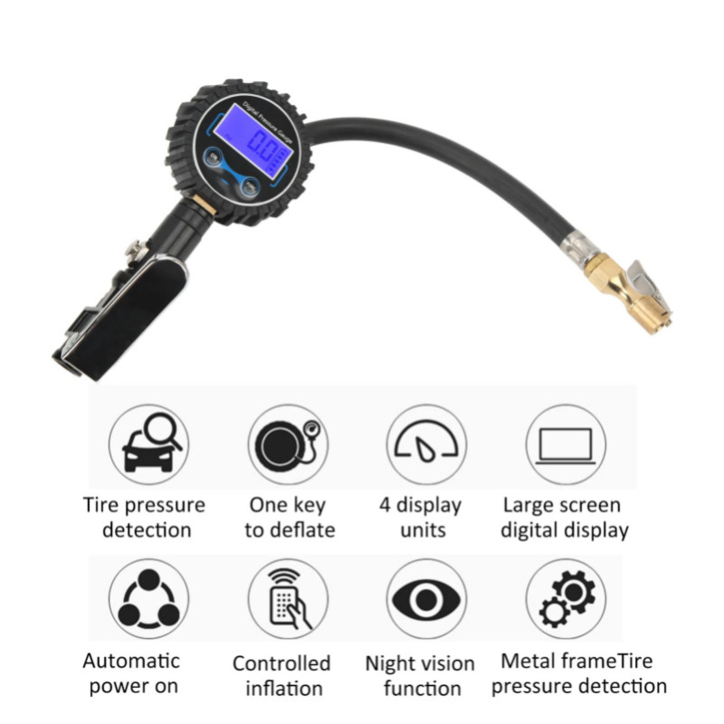 Tire Pressure Gauge Automatic Off Easy Read Universal 4 Pressure Units Digital Tire Inflator for Mo