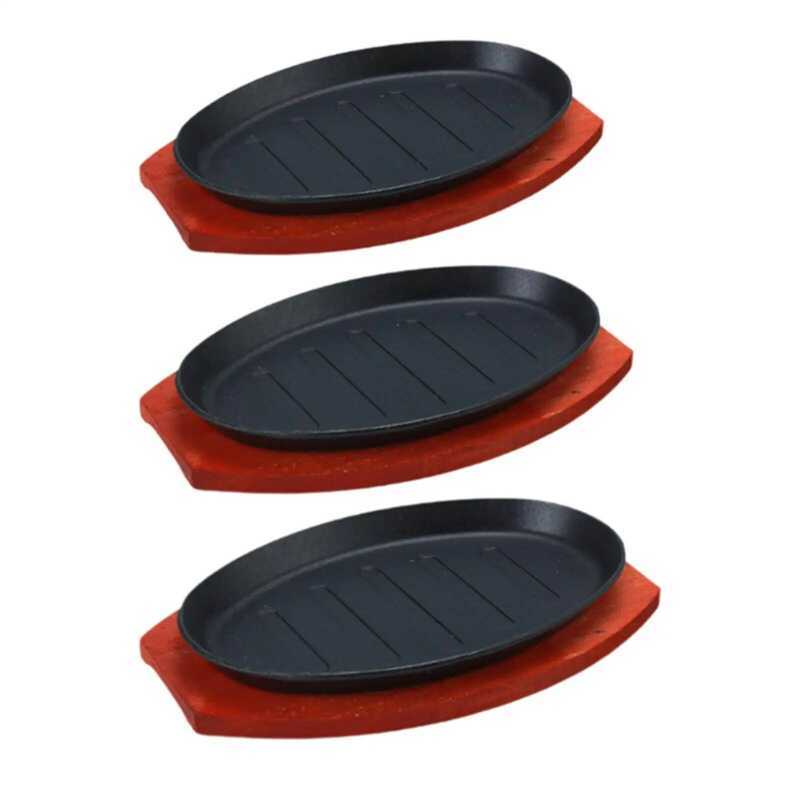 C Cast Iron Steak Plate Nonstick Cooking Plate Sizzg Pan Japanese Steak Plate For Home Restaurant O