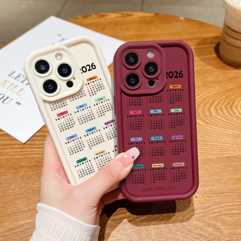 2026 ปฏิทินปีใหม่เคสโทรศัพท์สําหรับ VIVO Y17 Y15 Y12 Y12i Y3S 1901 1902 1904 Y7S S1 นุ่มกันกระแทกฝาค