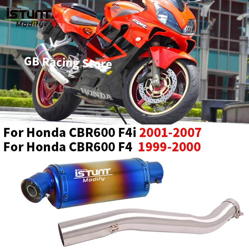 For Honda CBR600 F4 1999-2001 CBR600 F4i 2001-2007 Motorcycle Exhaust Escape Moto Modified Middle L