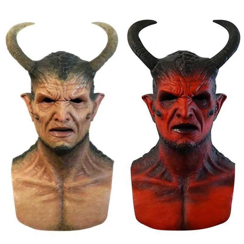สินค้าใหม่ Devil Mask Full Headgear Devil Prom Party Dark Hexagonal Devil Mask Hell Baron