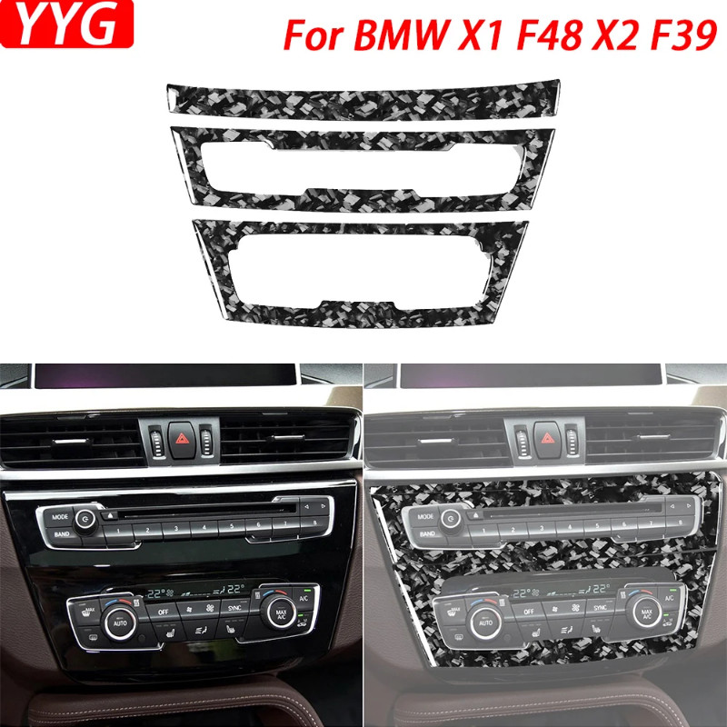 For BMW X1 F48 2016-2021 X2 F39 2018-2021 Accessories Forged Carbon Fiber Central Control Radio AC