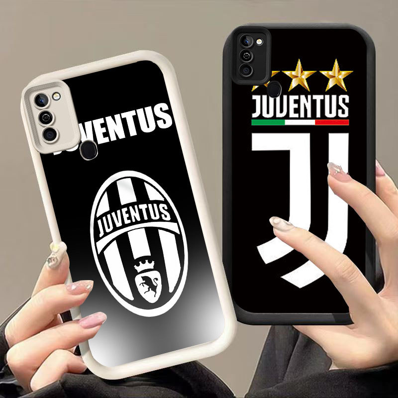 DK-68 JUVENTUS ปลอกซิลิโคนสีดําและสีขาวสําหรับ Infinix Tecno Note HOT Spark 60 50 50S 40 50X Pro 5G