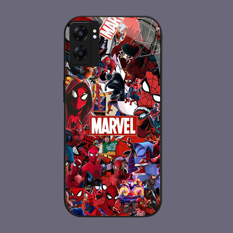 DK-71 Marvel X men Casing GLASS soft frame สีดํา OPPO Realme Reno C55 A77 A96 A17 10 A57S C30S A77S 