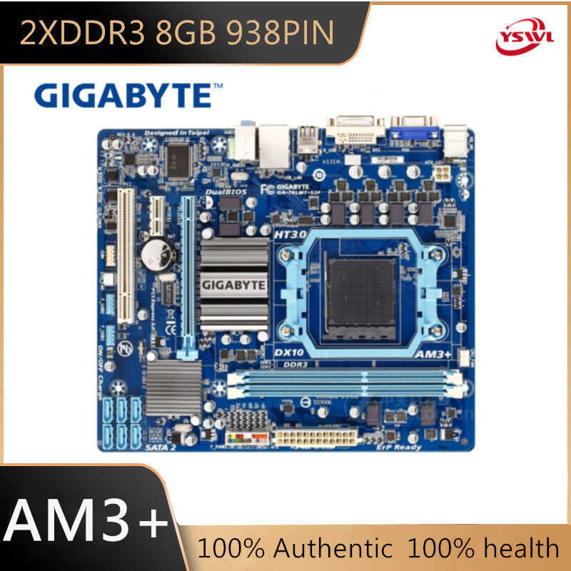 GA-78LMT-S2P AM3 + เมนบอร์ดพีซี AMD Gigabyte 938 Pin USB2.0 SATA2 Dual DDR3 ซ็อกเก็ตรองรับ 8GB 1600M