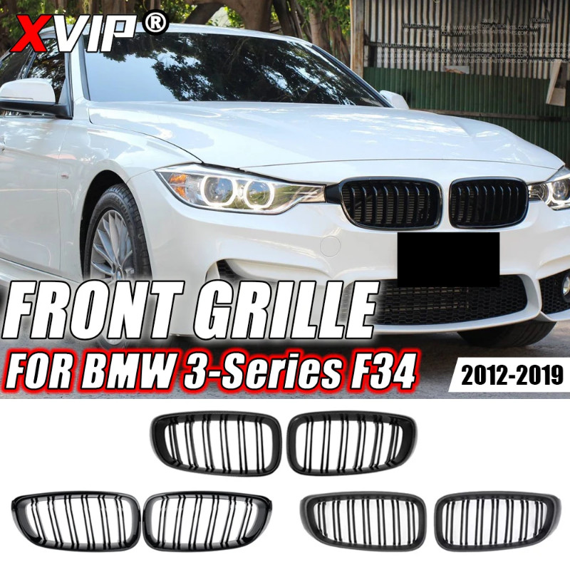 XVIP Carbon Fiber Look Front Bumper Racing Grilles For BMW 3-Series F34 2012-19 328i 330i 335i Glos