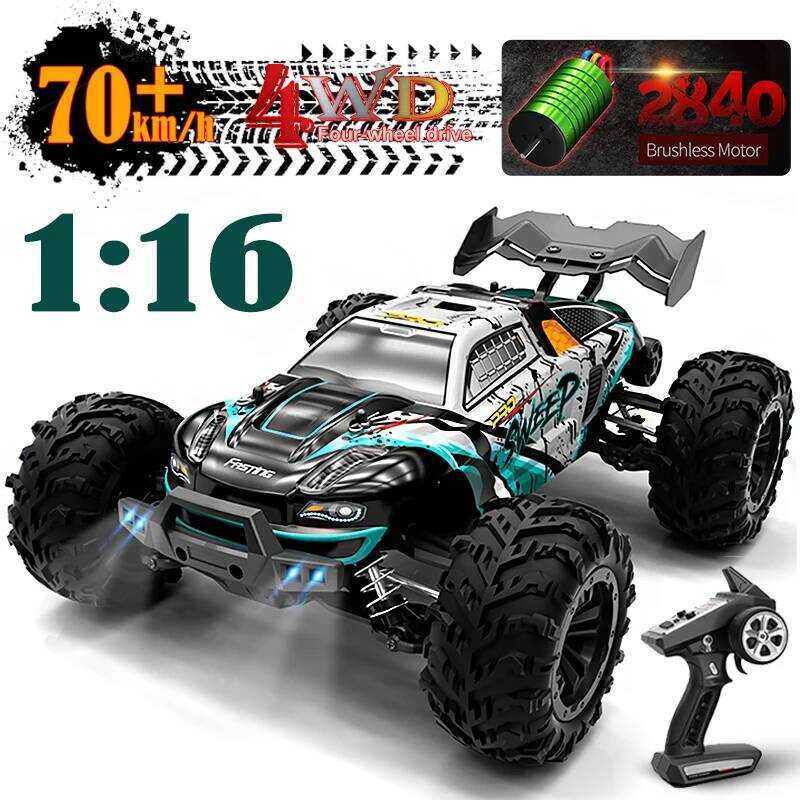 C JJRC 1:16 4Wd RC Car 70Km/H With Led Lights 2.4G Inductor Remote Control Off-Road Cars High Speed