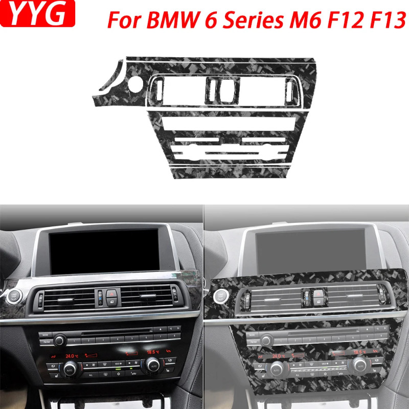 For BMW 6 Series M6 F12 F13 F06 2011-2018 M Sport Forged Carbon Fiber Central Console Panel Set Car