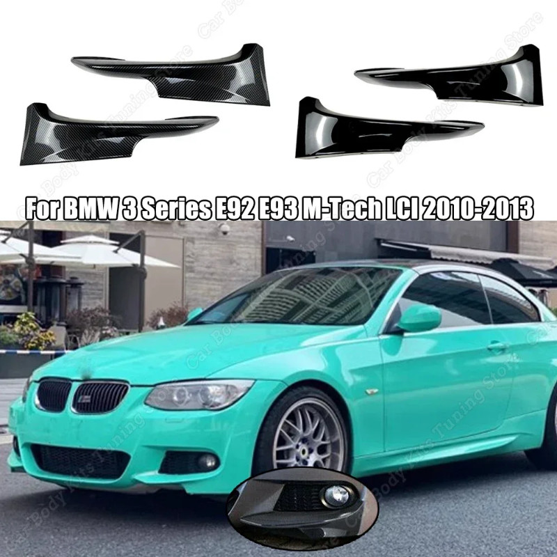 For BMW 3 Series E92 E93 M-Tech LCI 2010-2013 Front Bumper Splitter Canards Side Spoiler Diffuser B