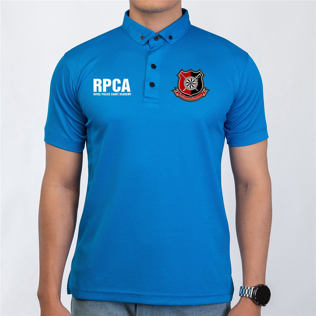 เสื้อโปโลตำรวจจราจรสีดำสำหรับนายkapitanในโรงเรียนตำรวจ - รูปที่ 2