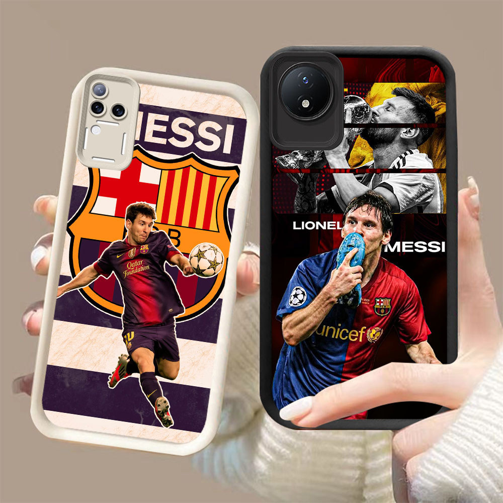 DK-86 Football star Messi Silicone Casing สีดําและสีขาวสําหรับ VIVO Y29 Y02a V50 V30E V30 T4 Y02 Y02