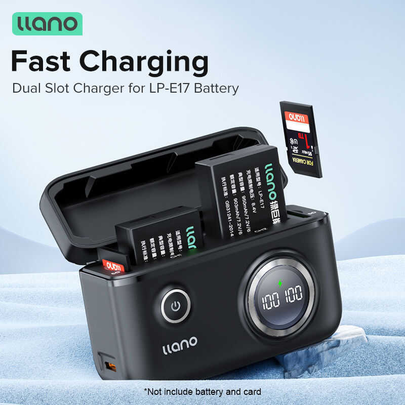 LLANO LP-E17 กล้อง Charger Dual Slot Digital Display SD d ฟังก์ชั่นจัดเก็บข้อมูลสําหรับ EOS-X81/750D