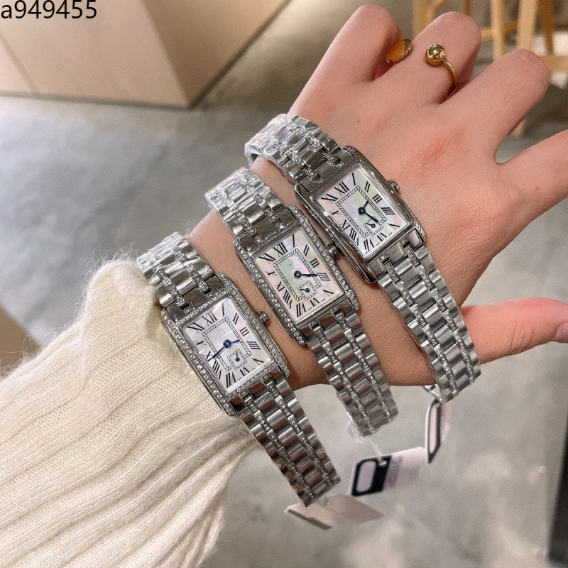 ธุรกิจสไตล์ร้อน Langjia คลาสสิก Lin Zhiling นาฬิกาสไตล์เดียวกัน Daizhuo Retro Square Winner สายสแตนเ