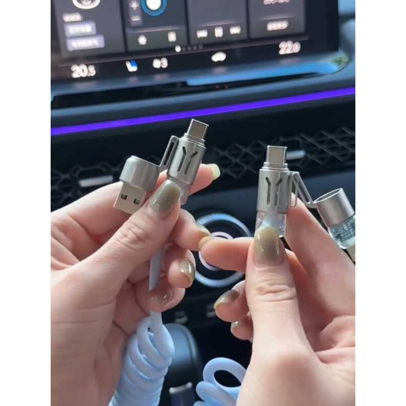 สินค้าใหม่รถสี่ในหนึ่งเดียวจริง PD65W คอลัมน์แสงฤดูใบไม้ผลิชาร์จเร็วสุดเหมาะสําหรับ 27W Apple 16 Hua