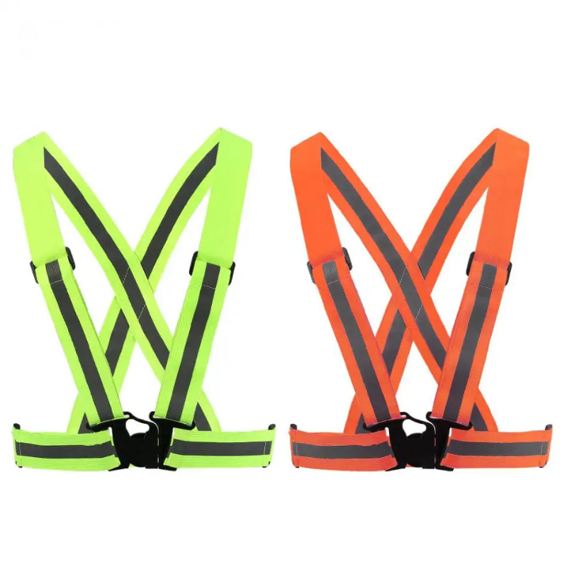 Reflective Vest Adjustable Elastic Safety Vest Strap for Running Cycling Jogging Reflective Safety