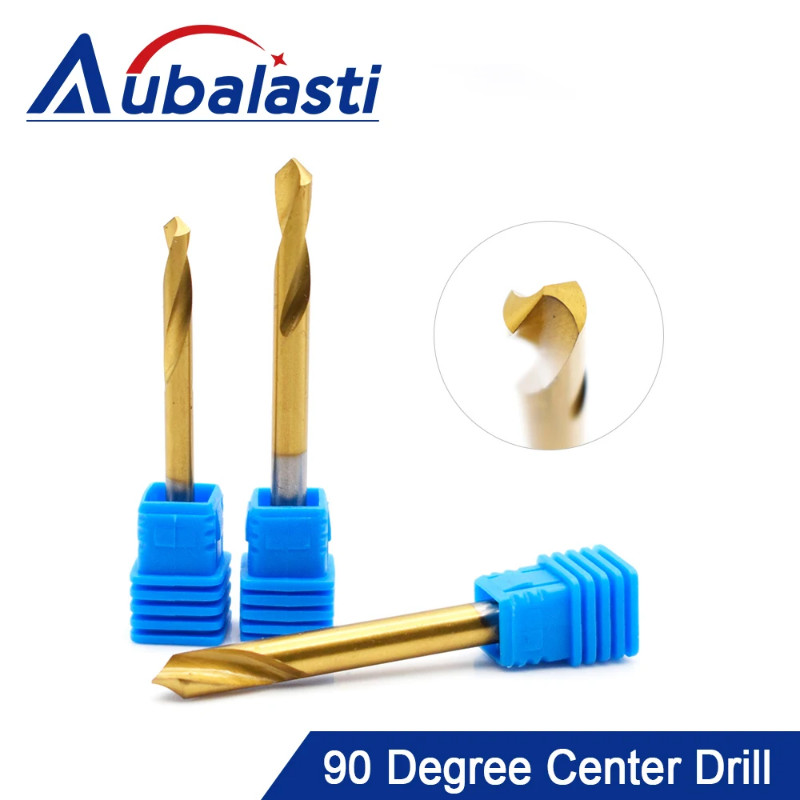 Aubalasti 90 Degree Center Drill Tungsten Carbide Point Drill Centering Positioning Drill Tool Cham