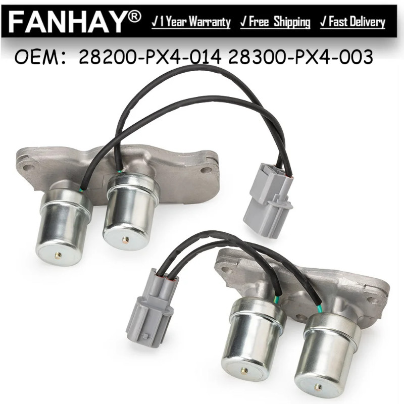 OEM# 28200-PX4-014 28300-PX4-003 28200PX4014 28300PX4003 Shift Control & Lock Up Solenoid Fits For