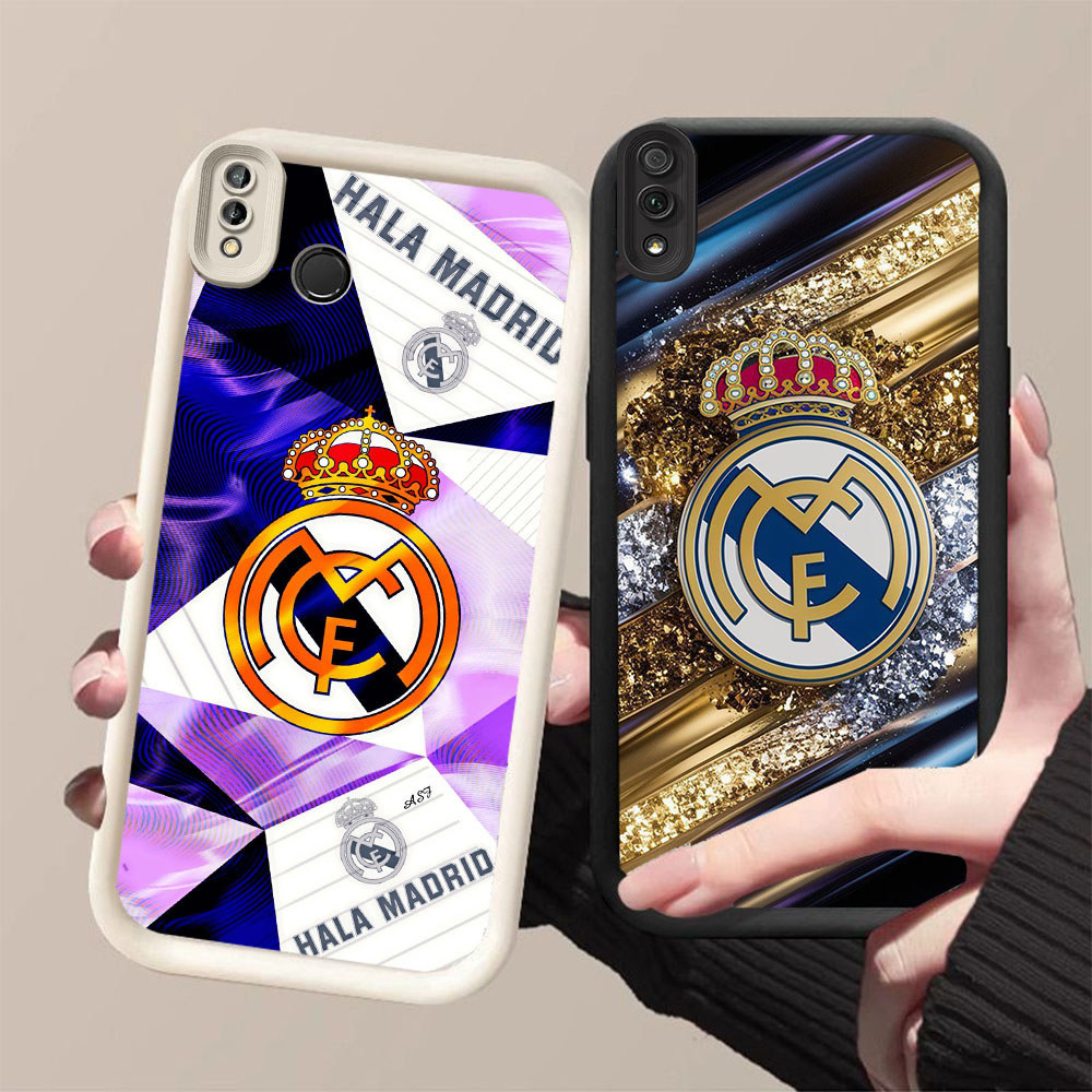 DK-78 Real Madrid FC ปลอกซิลิโคนสีดําและสีขาวสําหรับ VIVO Y81S Y66 Y91 Y95 Y91i V9 Y81 Y93 Y91C