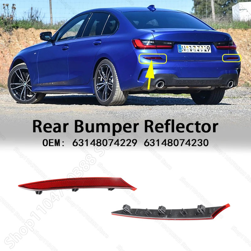 Rear Bumper Reflective Strips For 2018-2022 BMW Chassis (G20 G21) 330e 330eX 330i 330iX M340i M340i