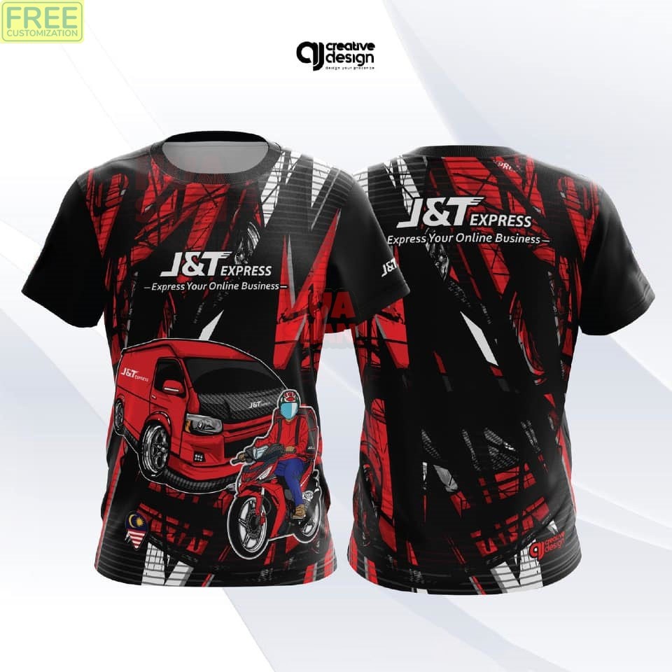 เสื้อยูนิฟอร์ม JNT EXPRESS สไตล์แจ๊คเก็ต พิมพ์ลายครบถ้วน สำหรับคนขับรถขนส่ง JT&