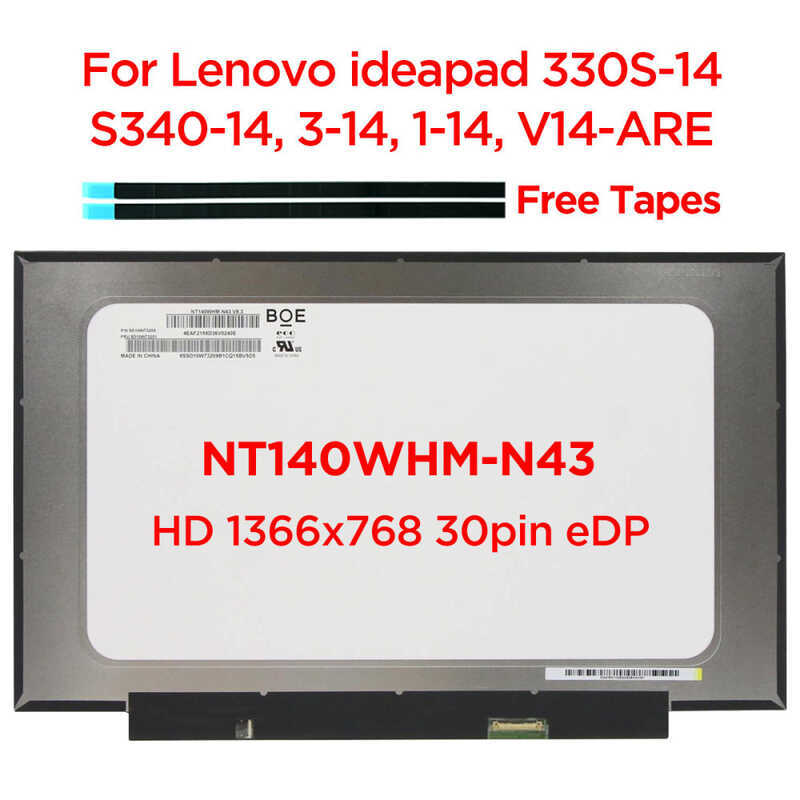 14.0 นิ้ว Slim แล็ปท็อปหน้าจอ LCD NT140WHM-N43 NT140WHM-N34 NT140WHM-N49 NT140WHM-N46 NT140WHM-N51 N
