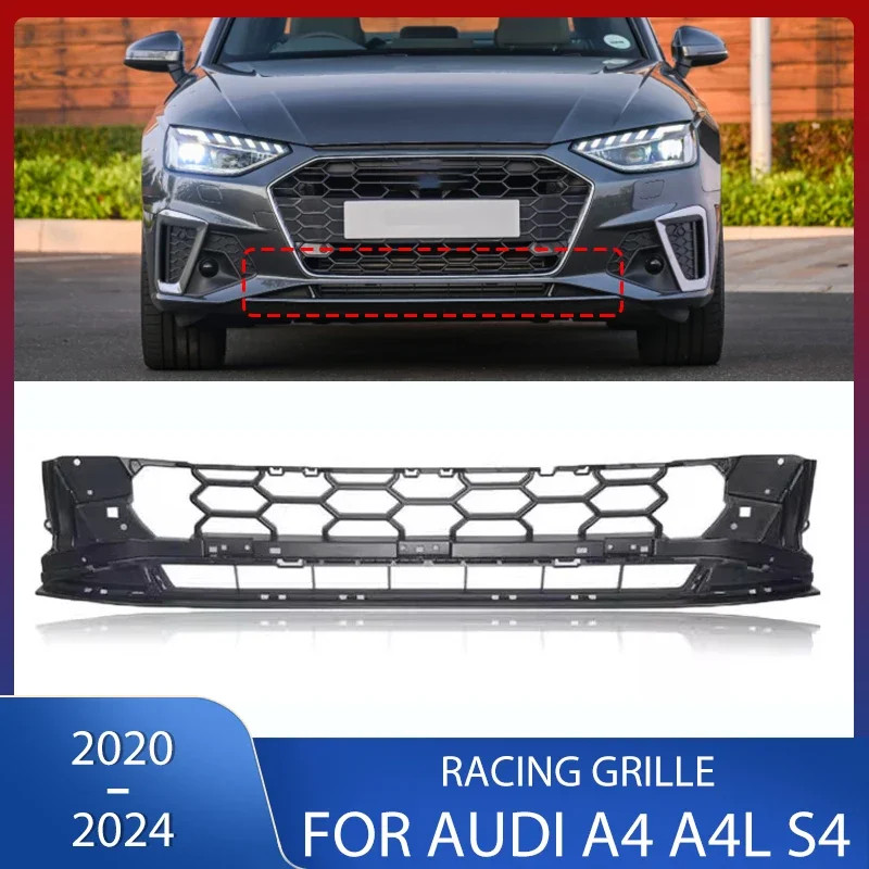 Front Bumper Racing Grill Lower Middle Grille Frame  For Audi A4 A4L S4 2020 2021 2022 2023 2024 8W