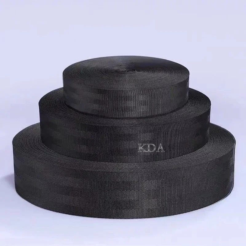 Auto 3M-30M Black Strengthen Seat Belt Webbing Fabric Racing Car Modified Seat Safety Belts Harness