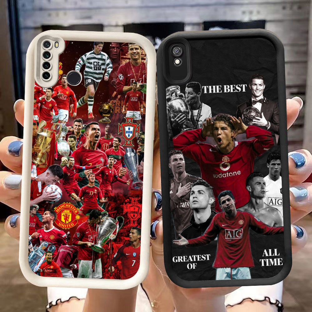 DJ-43 Ronaldo Silicone Casing สีดําและสีขาวสําหรับ Redmi Note 6A 7 9T 9A Pro