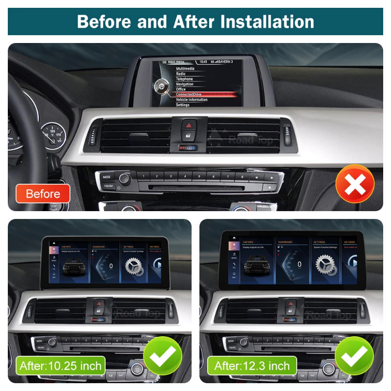 Snapdragon 662 Android Screen 13 for BMW Serie 3 4 F30 F32 2013-2020 NBT EVO With Multimedia Player