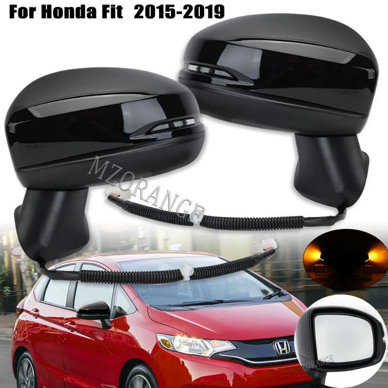Side Mirror For HONDA FIT JAZZ 2015 2016 2017-2019 MK4 gf gk Car Door Wing Lamp Manual Folding Rear