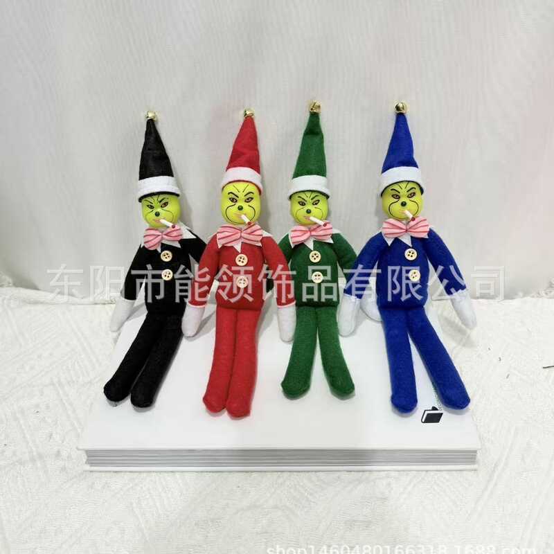 Grinch grinch คริสต์มาสมอนสเตอร์สีเขียวของเล่นตุ๊กตาสีเขียวตุ๊กตาตุ๊กตาชั้นวางหนังสือเครื่องประดับ