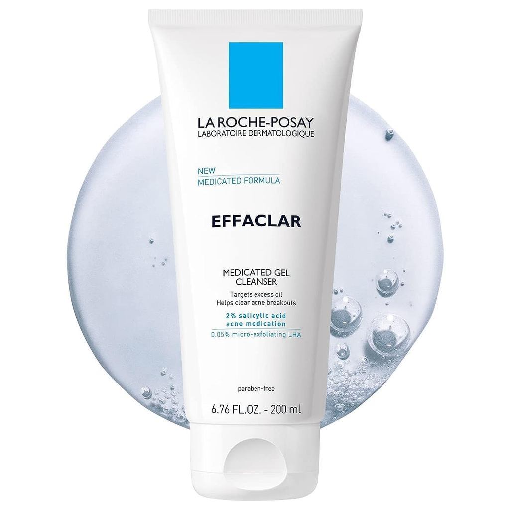 ฟิกเกอร์ La Roche-Posay Effaclar Medicated Gel Cleanser, 2% Salicylic Acid Cleanser + LHA + กลีเซอร
