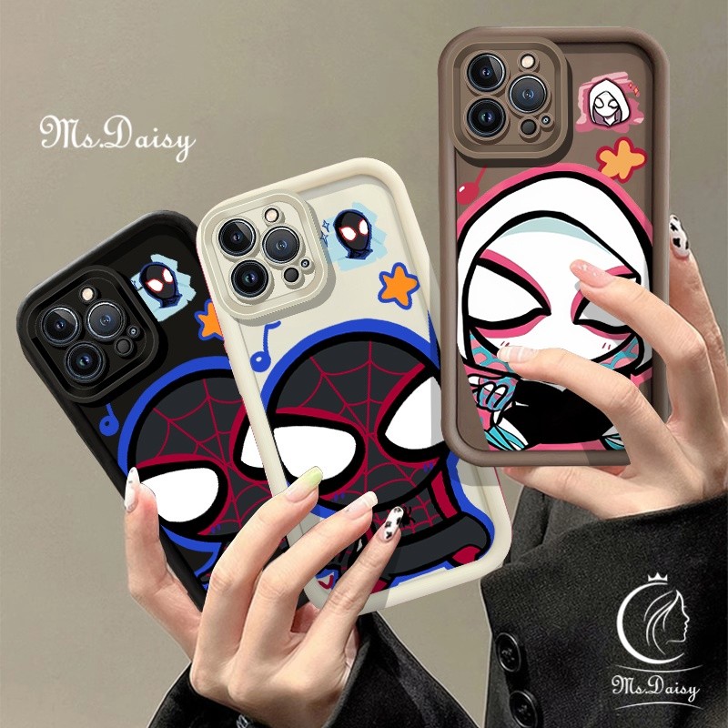 รุ่น Q Spiderman คู่เคสโทรศัพท์สําหรับ Samsung Galaxy A22 A23 A24 A31 A32 A33 A34 A35 A50 A50S A30S 