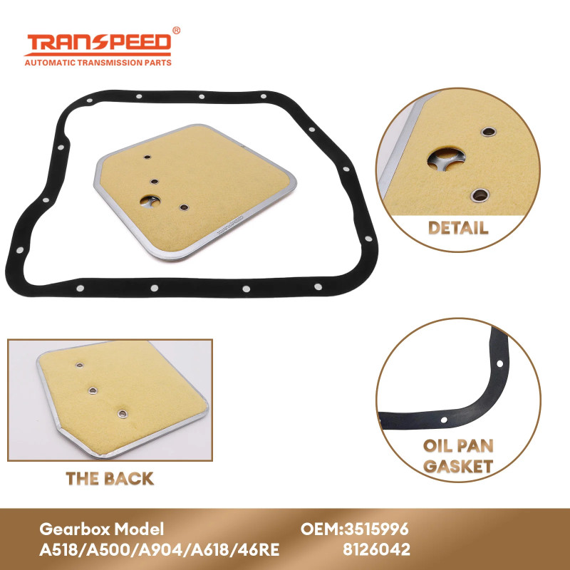 TRANSPEED A518 46RE 46RH Auto Transmission Oil Filter Oil Pan Gasket For DODGE RAM 1500-3500 JEEP G