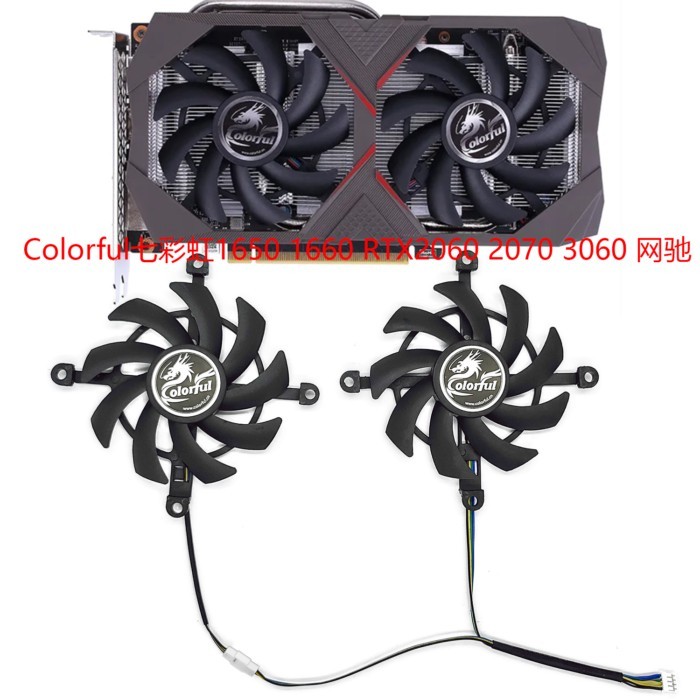 ยี่ห้อใหม่สีสัน 1650 1660 RTX2060 2070 3060 พัดลมเงียบ Netchi