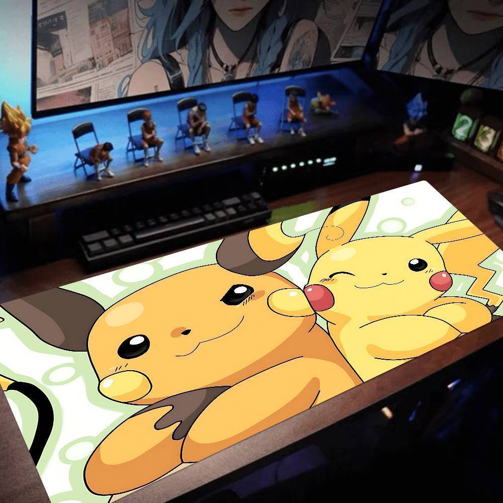 น่ารัก P-Pokemon P-Pikachu Mouse Pad แล็ปท็อปสําหรับเล่นเกมแป้นพิมพ์ Deskmat Pc อุปกรณ์เสริมโต๊ะ Pro