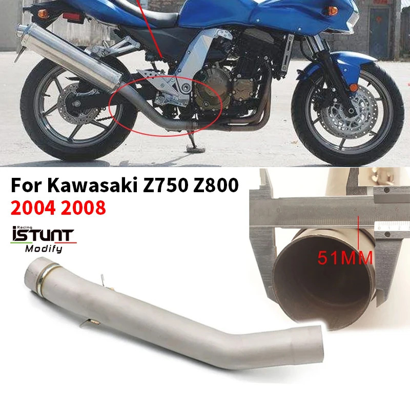 For Kawasaki Z750 Z800 2004 2008 Modified Elbow Scooter Motorcycle Exhaust Middle Mid Tube Connect