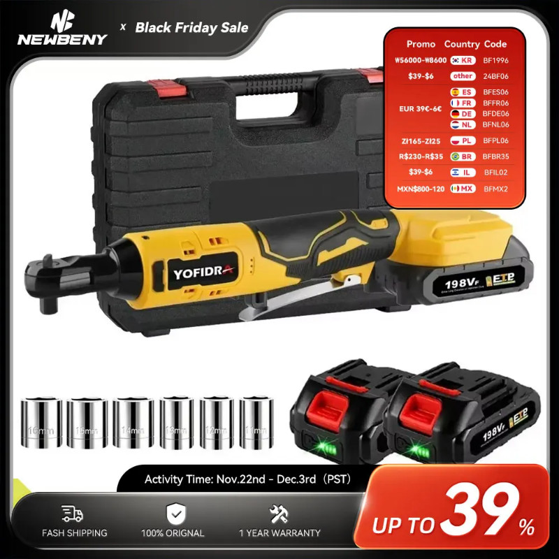 200N.M Electric Wrench Ratchet 3/8 Inch Cordless Efficient Handheld Rechargeable Repair Power Tool