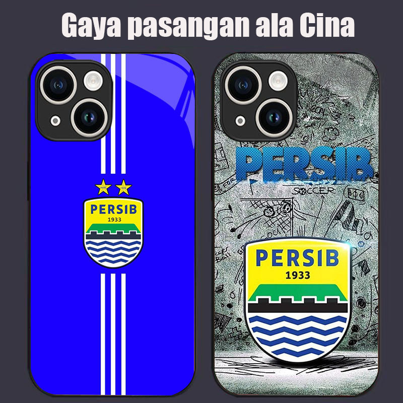 DJ-3 AING PERSIB Bandung, Indonesia Casing GLASS soft frame สีดํา iPhone 13 12 11 Mini Pro Max