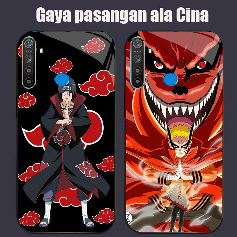 DK-73 Naruto Anime Casing GLASS soft frame สีดํา OPPO Realme Narzo Reno F27 20 C65 3 5i 5 20A 7 3i 1