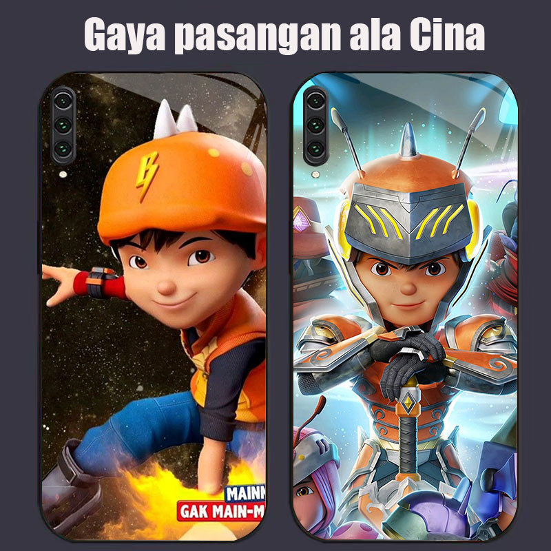 DK-56 Bobiboy Casing GLASS soft frame สีดํา Samsung Note A70 10Plus A7 A70S A10 A02 A50 10 2018 Pro